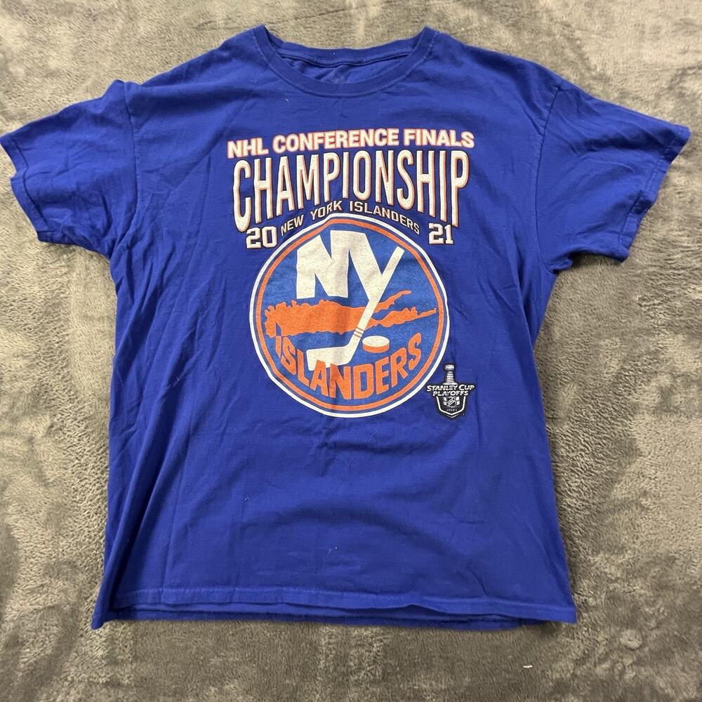 New York Islanders Shirt Mens Large Hockey Champions 2021 Conference NHL